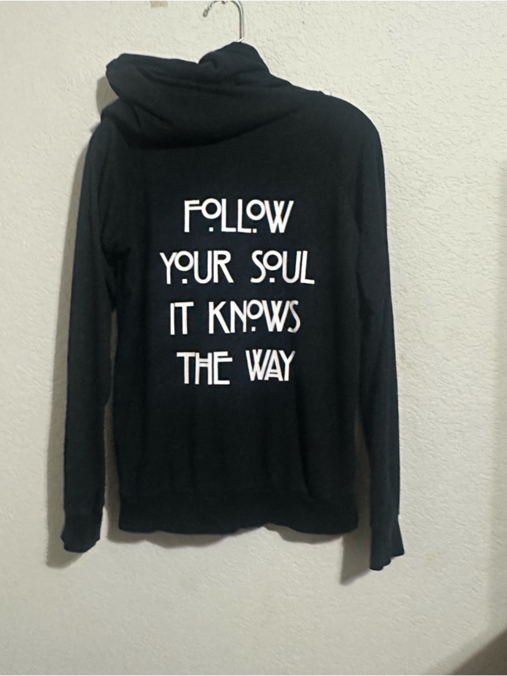 Spiritual Gangster Black Graphic Hoodie - "Follow Your Soul" Small